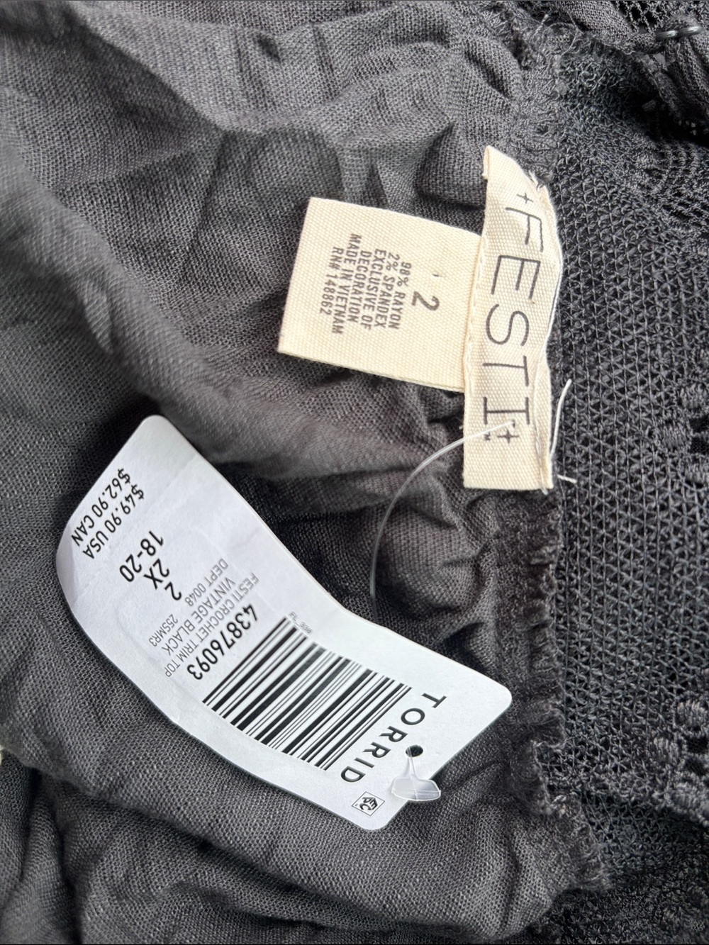 NWT TORRID Festi Crochet Trim Tank Size 2 - Picture 7 of 7